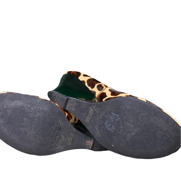 KENNETH COLE LEOPARD PRINT CALF / PONY HAIR STYLE WEDGE HEELS. - Picture 7 of 9